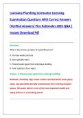 Louisiana Plumbing Contractor Licensing &NewLine;Examination Questions With Correct Answers &NewLine;&lpar;Verified Answers&rpar; Plus Rationales 2026 Q&A &vert; &NewLine;Instant Download Pdf 