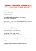 Diabetes -DKA-HHS Final Exam Questions- with Correct Answers 2026-2027
