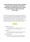 Alberta Electrician Apprenticeship Certification &NewLine;&lpar;Third Period&rpar; Examination COMPLETE &NewLine;QUESTIONS AND DETAILED SOLUTIONS &NewLine;LATEST UPDATE THIS YEAR JUST &NewLine;RELEASED