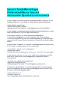 Nurse-s Touch Becoming a Professional Nurse Practice Assessment Questions and Answers