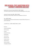 DRE SCHOOL TEST QUESTIONS WITH CORRECT ANSWERS 2026-2027