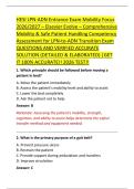 HESI LPN-ADN Entrance Exam Mobility Focus &NewLine;2026&sol;2027 &ndash; Elsevier Evolve &ndash; Comprehensive &NewLine;Mobility & Safe Patient Handling Competency &NewLine;Assessment for LPN-to-ADN Transition Exam &NewLine;QUESTIONS AND VERIFIED ACCURATE &NewLine;SOLUTION &lpar;DETAILED & ELABORATED&rpar; &vert;GET &NewLine;I