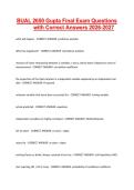 BUAL 2650 Gupta Final Exam Questions with Correct Answers 2026-2027