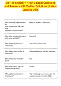 Bio 116 Chapter 17 Part 2 Exam Questions&NewLine;and Answers with Verified Solutions &vert; Latest&NewLine;Updated 2026