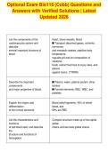 Optional Exam Bio116 &lpar;Cobb&rpar; Questions and&NewLine;Answers with Verified Solutions &vert; Latest&NewLine;Updated 2026
