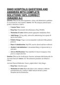 SNHD HOSPITALS QUESTIONS AND ANSWERS WITH COMPLETE SOLUTIONS 100&percnt; CORRECT &lpar;GRADED A&plus;&rpar;