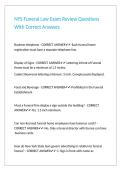 NYS Funeral Law Exam Review Questions With Correct Answers&period;&NewLine;