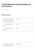 ATI TEAS 2026 prctice test with questions and&NewLine;correct answers