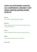 SPORTS AND ENTERTAINMENT MARKETING&NewLine;2026 COMPREHENSIVE ASSESSMENT SCRIPT&NewLine;SOLVED QUESTIONS ANSWERS UPDATED&NewLine;REVIEW SET&NewLine;