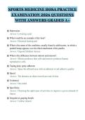 SPORTS MEDICINE HOSA PRACTICE&NewLine;EXAMINATION 2026 QUESTIONS&NewLine;WITH ANSWERS GRADED A&plus;