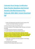 Colorado Floral Design Certification &NewLine;Exam Practice Questions And Correct  &NewLine;Answers &lpar;Verified Answers&rpar; Plus  &NewLine;Rationale 2026 Q&A&vert; Instant Download &NewLine;Pdf 