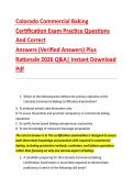 Colorado Commercial Baking &NewLine;Certification Exam Practice Questions &NewLine;And Correct  &NewLine;Answers &lpar;Verified Answers&rpar; Plus  &NewLine;Rationale 2026 Q&A&vert; Instant Download &NewLine;Pdf  