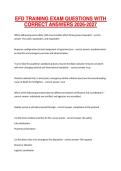 EFD TRAINING EXAM QUESTIONS WITH CORRECT ANSWERS 2026-2027