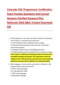 Colorado CNC Programmer Certification &NewLine;Exam Practice Questions And Correct  &NewLine;Answers &lpar;Verified Answers&rpar; Plus  &NewLine;Rationale 2026 Q&A&vert; Instant Download &NewLine;Pdf  