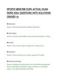 SPORTS MEDICINE EOPA ACTUAL EXAM&NewLine;PAPER 2026 QUESTIONS WITH SOLUTIONS&NewLine;GRADED A&plus;