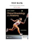 Test Bank for Clinical Kinesiology and Anatomy&comma; 7th Edition by Lynn S&period; Lippert&comma; Chapter 1-21 &vert; All Chapters