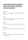 SPORTS MEDICINE EOPA EXAMINATION&NewLine;SCRIPT 2026 COMPLETE QUESTIONS&NewLine;WITH FULL SOLUTIONS&NewLine;