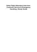 Delta Flight Attendant Interview Customer Service & Emergency Handling Study Guide 2025&sol; 2026 Comprehensive Cabin Crew Recruitment Review&comma; Customer Service Excellence&comma; Emergency Response Scenarios&comma; Behavioral Interview Questions&comma; Safety Procedures and Ass