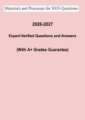 Materials and Processes for NDT Questions PDF &vert; Nondestructive Testing Certification Study Guide & Practice Questions &lpar;2026&ndash;2027&rpar;