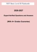 NDT Basic Level III Flashcards PDF &vert; Complete ASNT Level 3 Certification Study Guide & Exam Review &lpar;2026&ndash;2027&rpar;