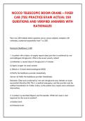 NCCCO TELESCOPIC BOOM CRANE &ndash; FIXED &NewLine;CAB &lpar;TSS&rpar; PRACTICE EXAM ACTUAL 250 &NewLine;QUESTIONS AND VERIFIED ANSWERS WITH &NewLine;RATIONALES