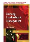 Test Bank For Nursing Leadership & Management&comma; 3rd Edition By Patricia Kelly Chapter 1-31 &vert; All Chapters 