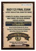 RAD1125 Final Exam Latest 2026 Actual Exam Test Bank &vert; Complete 550 Real Exam Questions & Correct Detailed Answers &lpar;Verified Answers&rpar; Graded A&plus; &vert; RAD1125 Final Exam Prep 2026 &lpar;Brand New&excl;