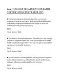 Wastewater Collections III Exam Test Bank Questions Answers Study Guide Review
