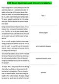 PMP Exam Questions and Answers Graded A&plus;