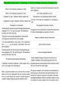 PhysioEx Exercise 4 Activity 2 with Verified Answers Graded A&plus;