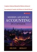 TEST BANK For Modern Advanced Accounting In Canada&vert;&comma; 9th Edition By Darrell Herauf&vert; Verified Chapters 1 - 12&vert;&comma; Complete Newest Version