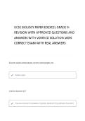 &NewLine;GCSE BIOLOGY PAPER TEST WITH COMPLETE QUESTIONS AND ANSWERS & VERIFIED SOLUTIONS
