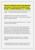 Wound Certification Exam 2026 Question&NewLine;and Answer &vert; Newest Previously Tested&NewLine;Scripts &vert; Verified Solutions &vert; A&plus; Verified