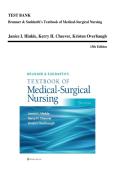 TEST BANK FOR BRUNNER & SUDDARTH&rsquo;S TEXTBOOK OF MEDICAL-SURGICAL NURSING 15TH Edition 2024&vert;25 &vert; Complete guide &vert;graded A&plus;