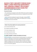 BLOCK 2 TEST 2 SECURITY FORCES EXAM PREP &vert; LATEST PRACTICE QUESTIONS & 100&percnt; VERIFIED CORRECT SOLUTIONS &vert; COMPREHENSIVE STUDY GUIDE PDF
