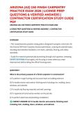 ARIZONA &lpar;AZ&rpar; C60 FINISH CARPENTRY PRACTICE EXAM 2026 &vert; LICENSE PREP QUESTIONS & VERIFIED ANSWERS &vert; CONTRACTOR CERTIFICATION STUDY GUIDE PDF