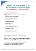 HONDROS NUR 150 - FUNDAMENTALS OF NURSING COMPREHENSIVE REVIEW Original Practice Questions &vert; 2025&sol;2026 Edition