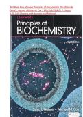 Test Bank For Lehninger Principles of Biochemistry 8th Edition By&NewLine;David L&period; Nelson&semi; Michael M&period; Cox &vert; 9781319228002 &vert; &vert; Chapter&NewLine;1-28 &vert; All Chapters with Answers and Rationals
