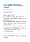 NURSING JURISPRUDENCE EXAM QUESTIONS AND CORRECT VERIFIED ANSWERS