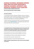 NURS240 MATERNAL-NEWBORN NURSING 2026 &vert; PRACTICE EXAM QUESTIONS & VERIFIED ANSWERS &vert; MATERNITY AND NEONATAL NURSING STUDY GUIDE PDF