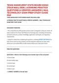 TEXAS MANICURIST STATE BOARD EXAM &lpar;TDLR NAIL&rpar; 2026 &vert; LICENSING PRACTICE QUESTIONS & VERIFIED ANSWERS &vert; NAIL TECHNOLOGY EXAM PREP STUDY GUIDE PDF