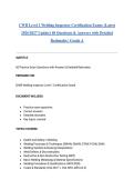 CWB Level 1 Welding Inspector Certification Exam&colon; &lpar;Latest 2026&sol;2027 Update&rpar; 60 Questions & Answers with Detailed Rationales &vert; Grade A