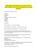 Dental Hygiene Management Test 1 with all Correct & 100&percnt; Verified Answers &vert;Actual Complete Exam &vert;Already Graded A&plus;