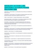 SOCIOLOGY 101 EXAM 1 UNC QUESTIONS & ACCURATE PASSED SOLUTIONS 100&percnt;