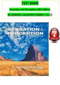 Test B ank Sensation and Perception&comma;10th Edition by Goldstein&comma; Cacciamani Chapter 1 to 15