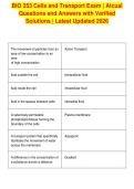 BIO 253 Cells and Transport Exam &vert; Atcual&NewLine;Questions and Answers with Verified&NewLine;Solutions &vert; Latest Updated 2026&NewLine;