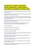 SOCIOLOGY EXAM 1 MONTANA STATE UNIVERSITY QUESTIONS & ACCURATE ANSWERS PASSED 100&percnt;