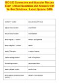 BIO 253 Connective and Muscular Tissues&NewLine;Exam &vert; Atcual Questions and Answers with&NewLine;Verified Solutions &vert; Latest Updated 2026&NewLine;