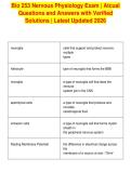 Bio 253 Nervous Physiology Exam &vert; Atcual&NewLine;Questions and Answers with Verified&NewLine;Solutions &vert; Latest Updated 2026&NewLine;