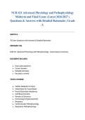 NUR 631 Advanced Physiology and Pathophysiology Midterm and Final Exam&colon; &lpar;Latest 2026&sol;2027 Update&rpar; Questions & Answers with Detailed Rationales &vert; Grade A